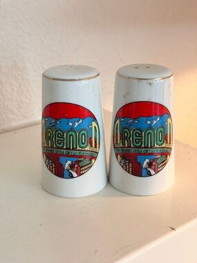 Vintage Reno Nevada Salt Pepper Shakers Biggest Little City Souvenir Set
